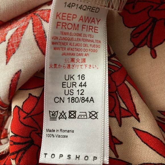 PRICE FIRM - Topshop Red Tropical Print Halter Romper - Picture 11 of 13